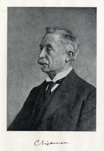 104571 Portret van C. Eijkman, geboren 1858, hoogleraar in de geneeskunde aan de Utrechtse hogeschool (1989-1928), ...